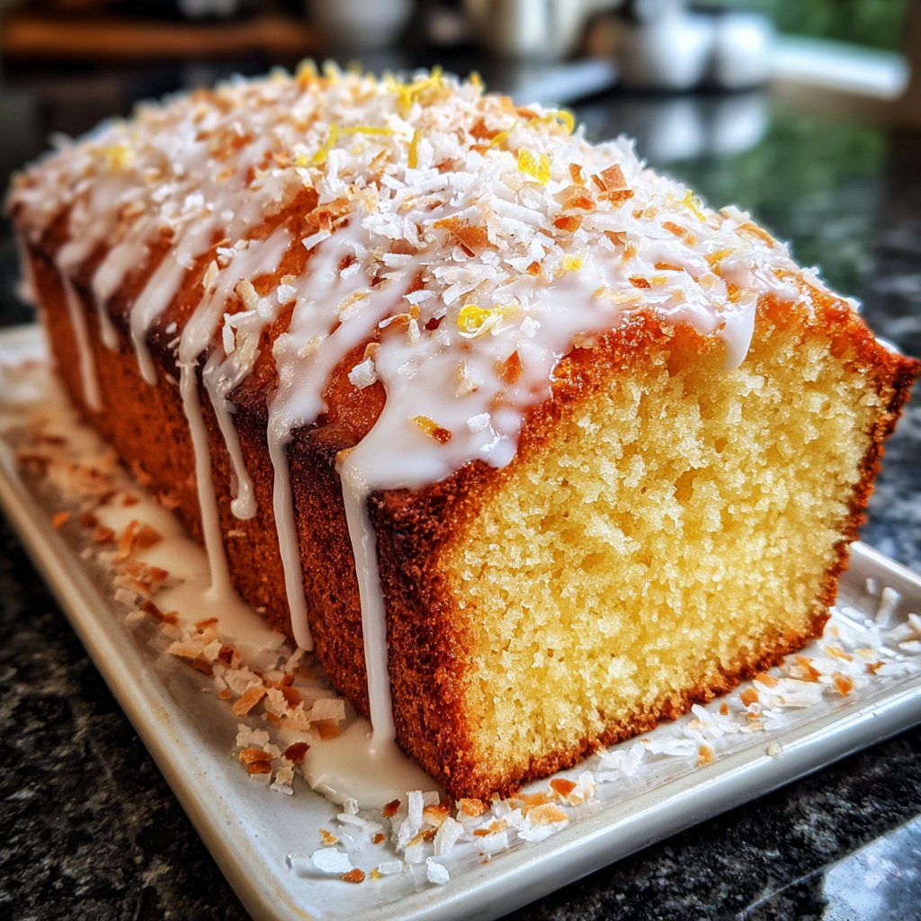 Saftiger Zitronenkuchen mit Kokos