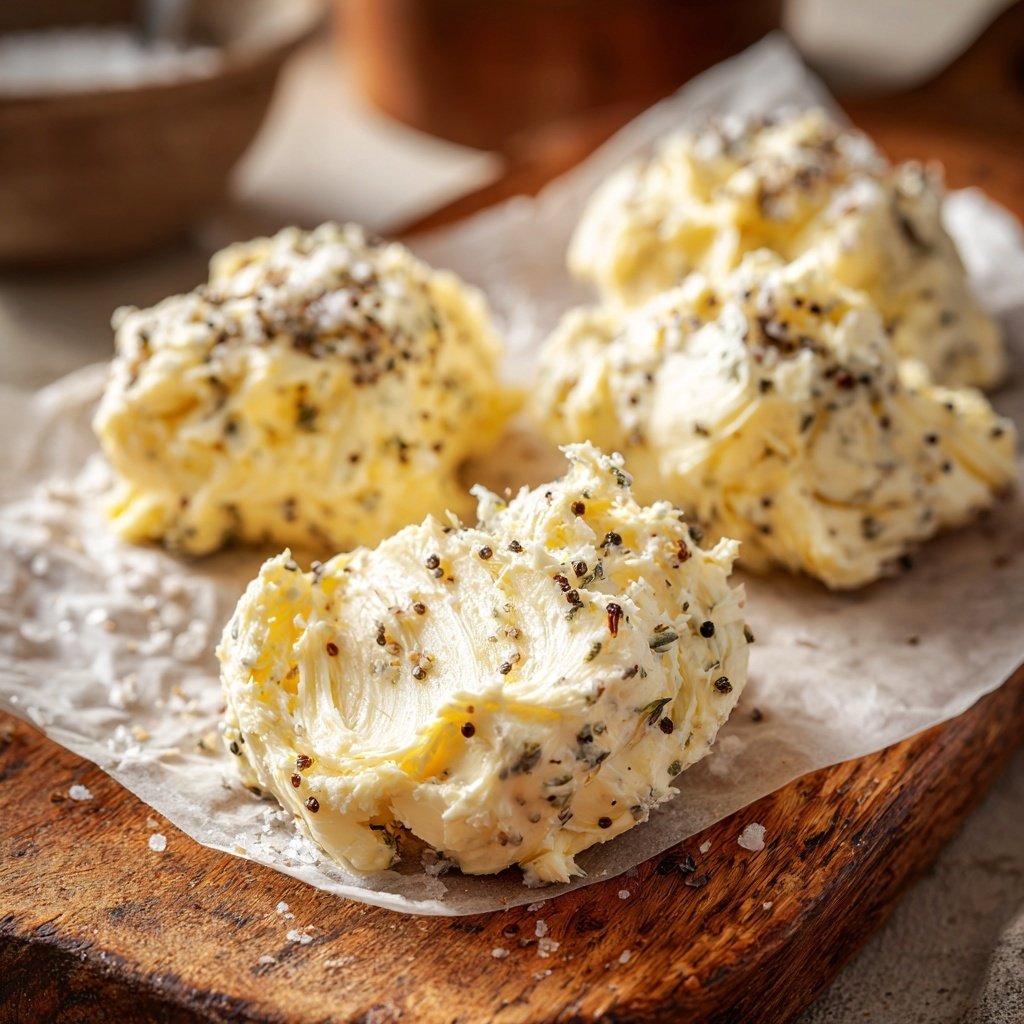 Kräuterbutter Mit Pfeffer Und Meersalz