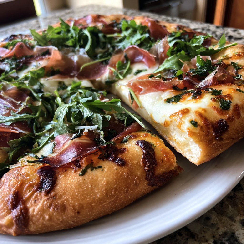 Pizza mit Prosciutto und Rucola