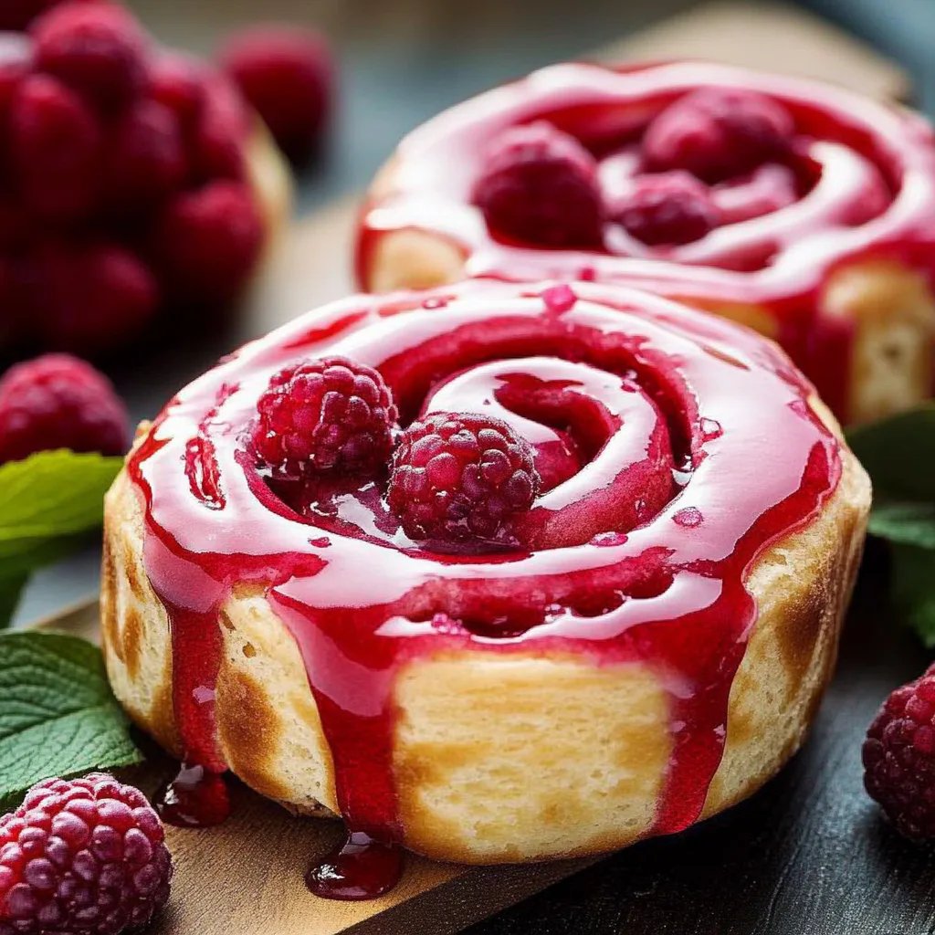 Himbeer-Zimtschnecken mit Zitronenglasur