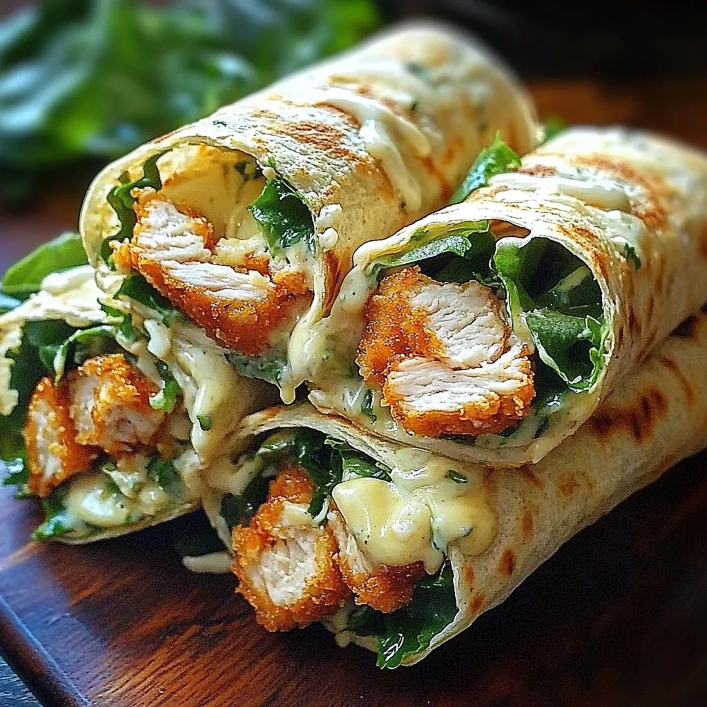 Knuspriger Chicken Caesar Wrap