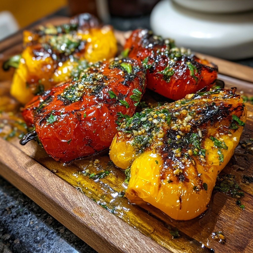 Gegrillte Paprika Mit Knoblauch