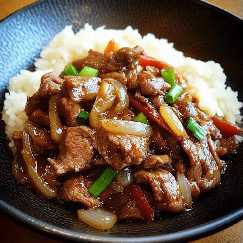 Chinesisches Rindfleisch mit Zwiebeln