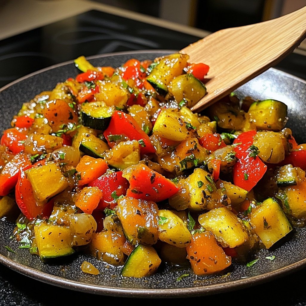 Gemüsepfanne mit Knoblauch
