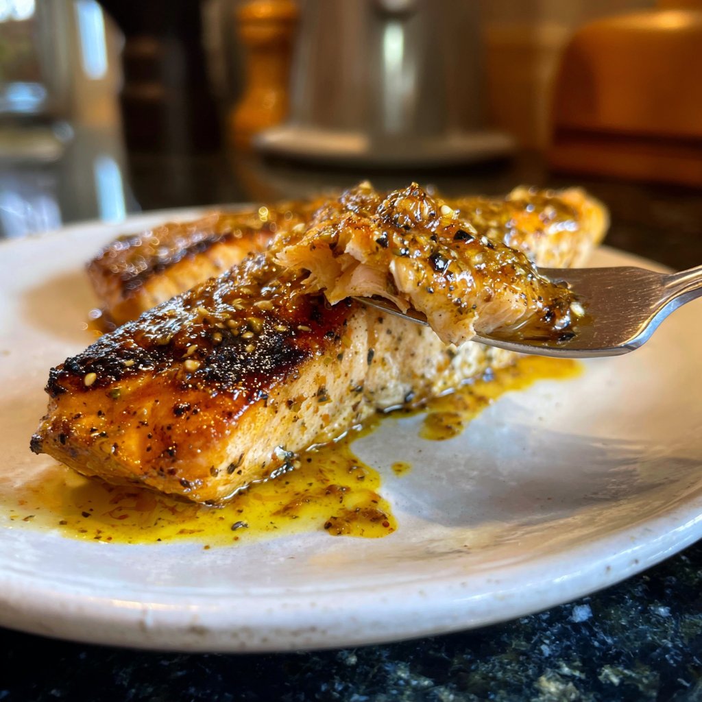 Lachsfilet mit Honig-Senf-Sauce