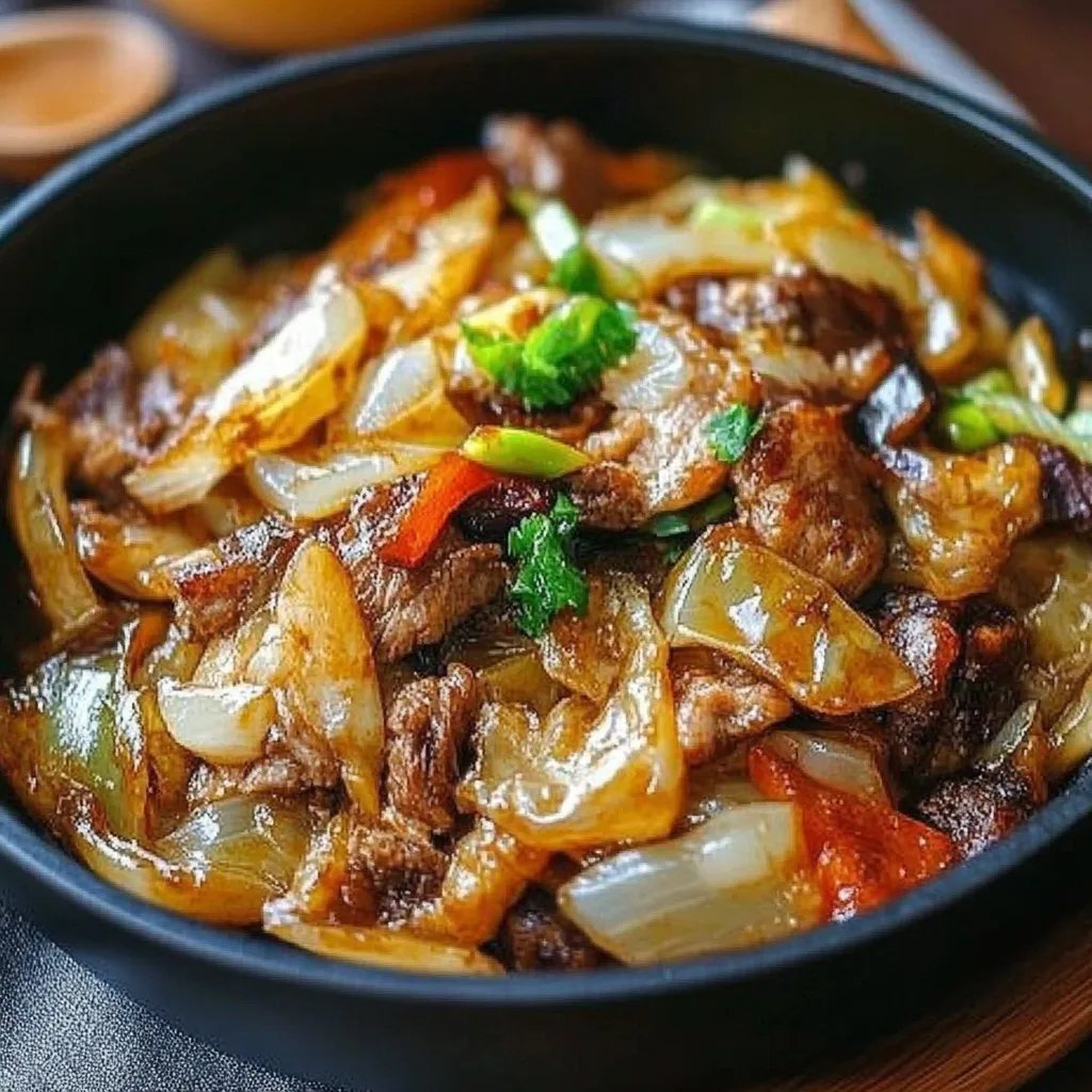 Herzhafter Rindfleisch- und Kohl-Wok