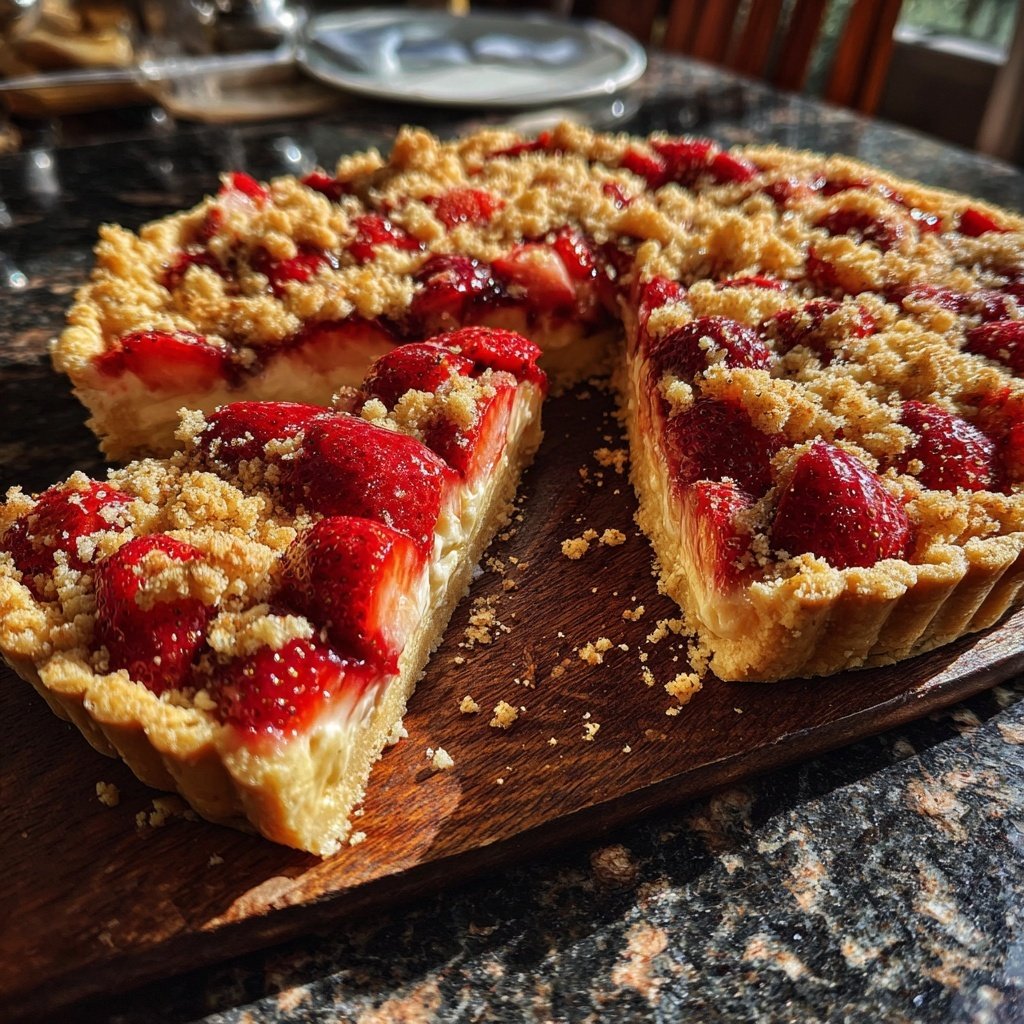 Erdbeer Streusel Tarte Mit Vanillecreme