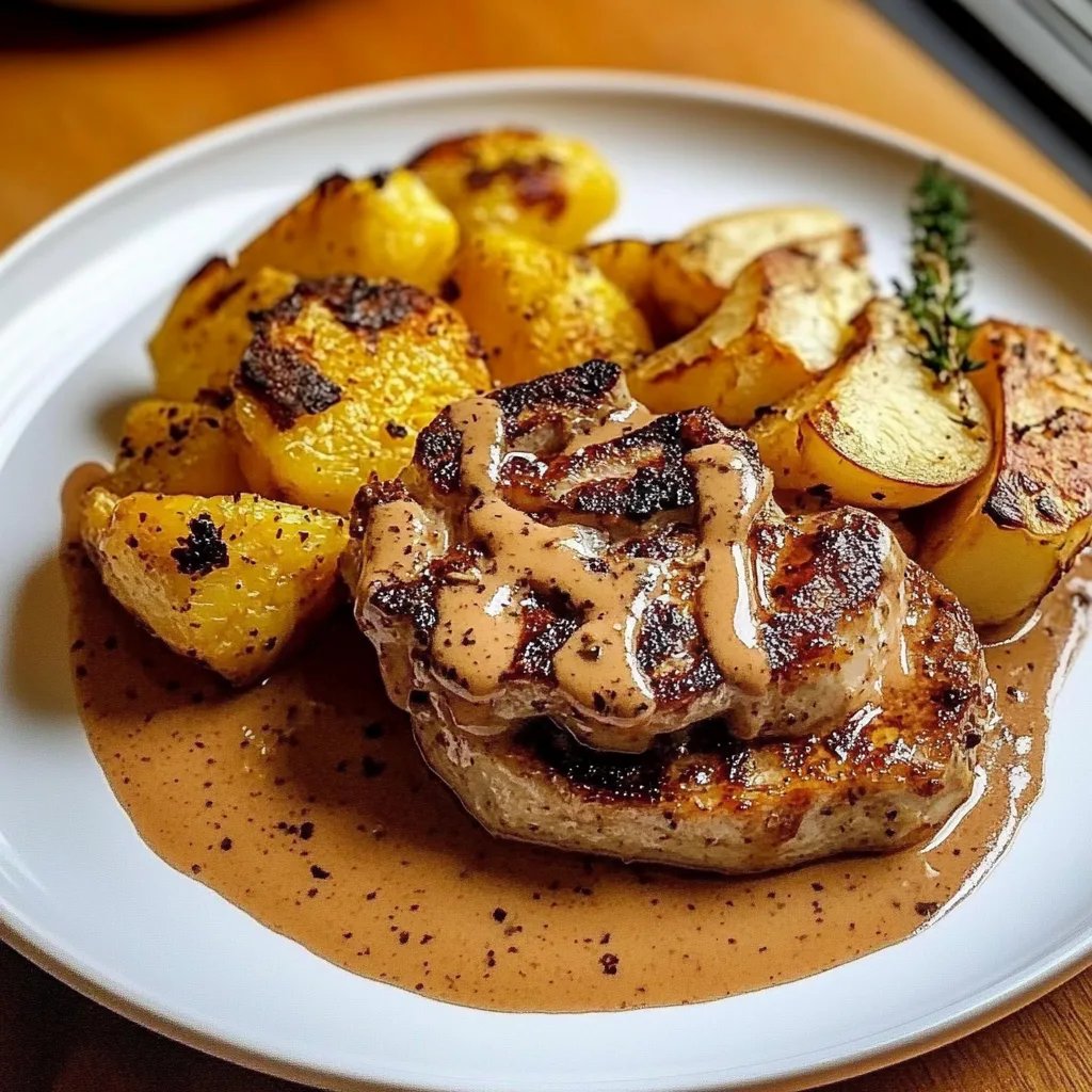 Blumenkohlsteak mit cremiger Pfefferrahmsauce