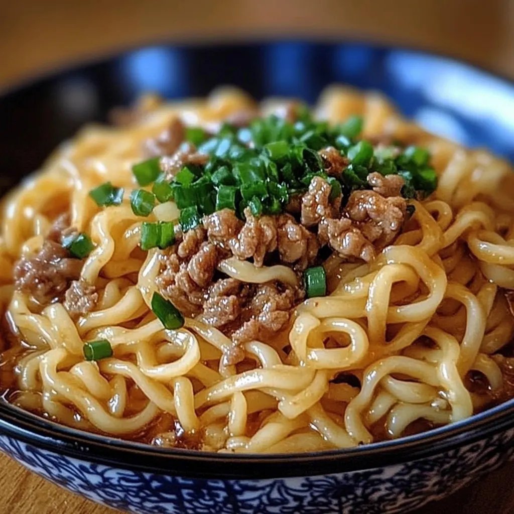 Mongolische Hackfleisch Nudeln