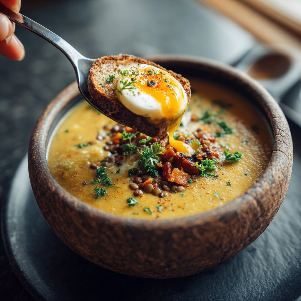 Linsensuppe mit Zitrone