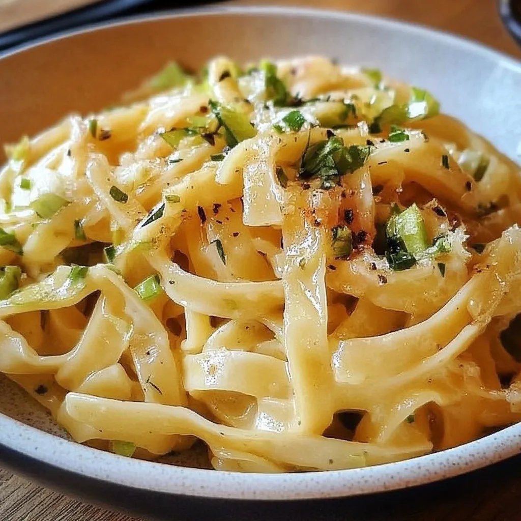 Cremige Bandnudeln mit Spitzkohl