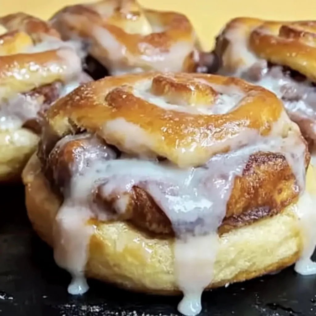 Fluffige amerikanische Zimtschnecken mit Frischkäse-Topping