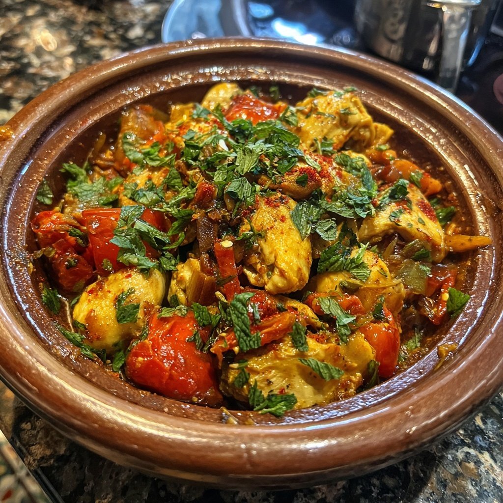 Internationale Küche Marokkanisches Hähnchen-Tagine