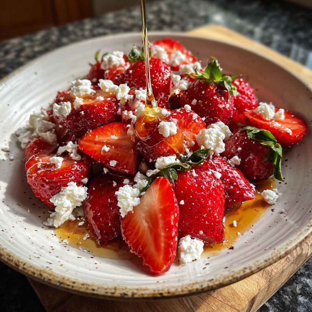 Salat mit Erdbeeren und Feta