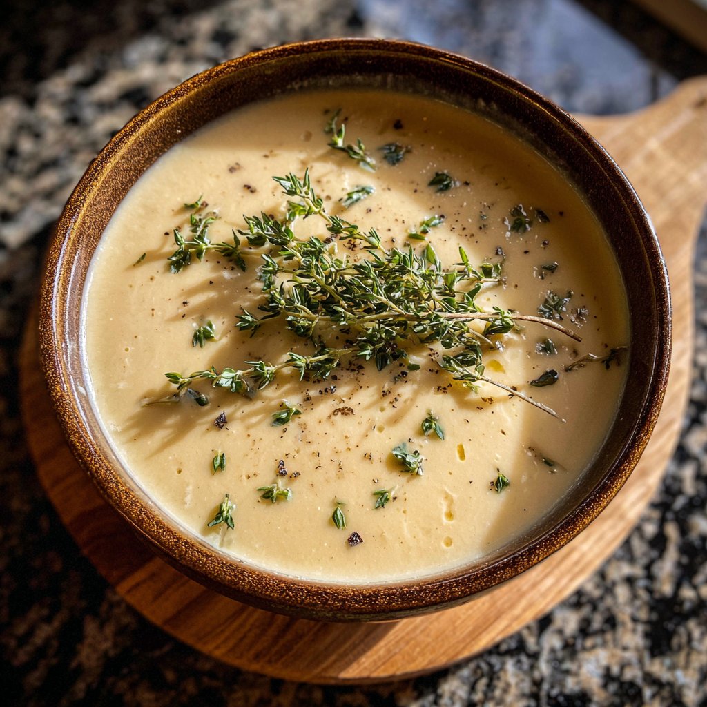 Cremige Blumenkohlsuppe mit Zitronenthymian