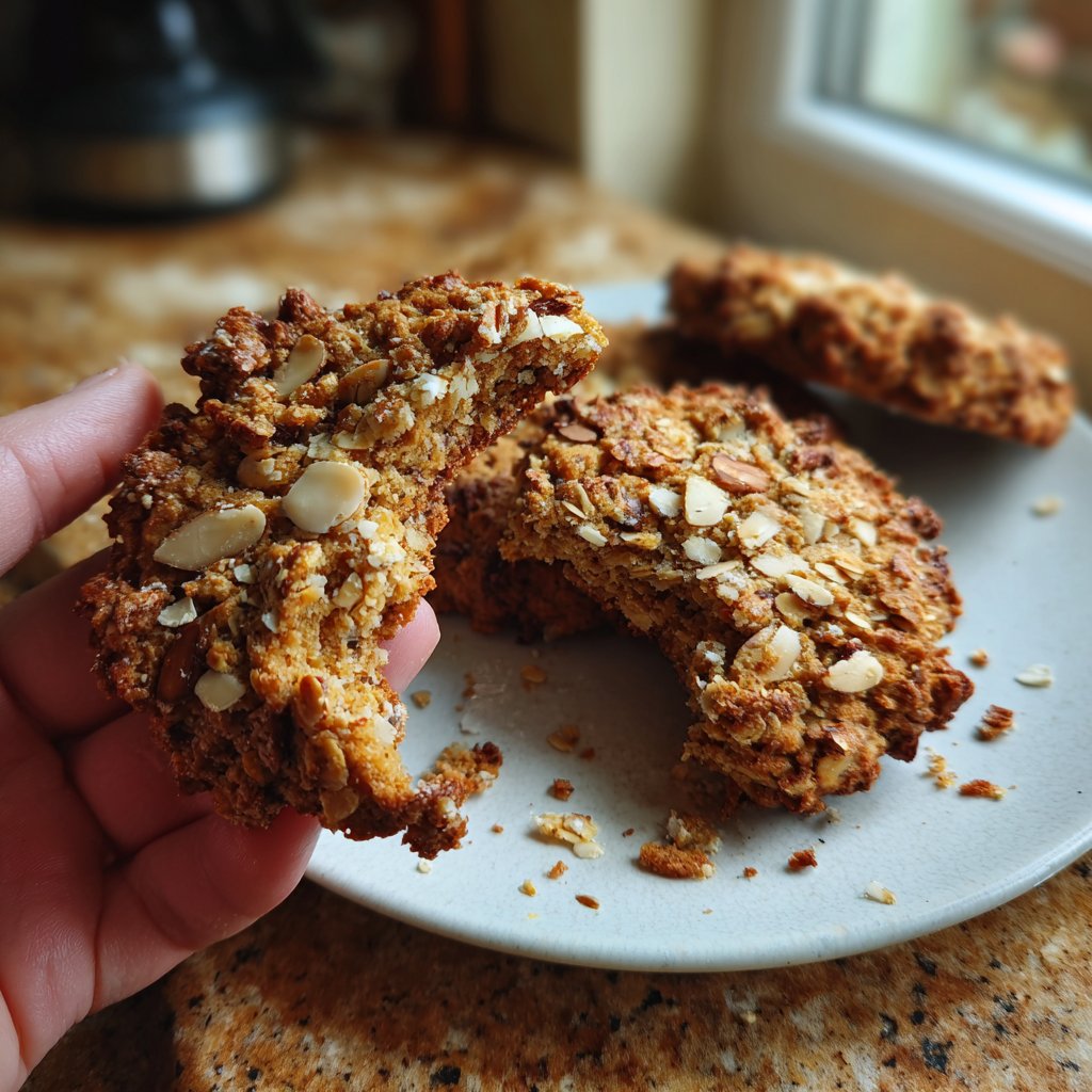 Cookies mit Haferflocken und Mandelsplittern